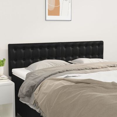 vidaXL Zagłówki do łóżka, 2 szt, czarne, 72x5x78/88 cm, sztuczna skóra