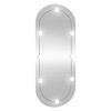 vidaXL Lustro ścienne z LED, 40x90 cm, szklane, owalne