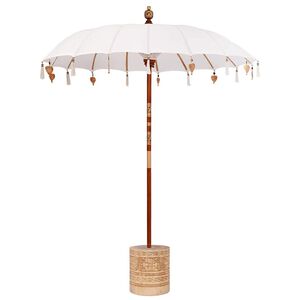 vidaXL Baliński Parasol z Bazą Kremowy i naturalny 190 x 190 x 250 cm