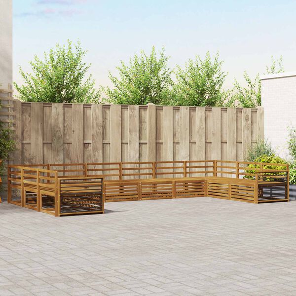 vidaXL Zestawy sof 10 pcs Naturalny Lite Drewno Akacji