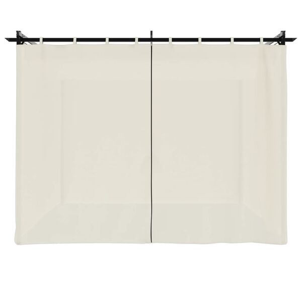 vidaXL Altana ogrodowa z zasłonami, kremowa, 3x3 m, stal