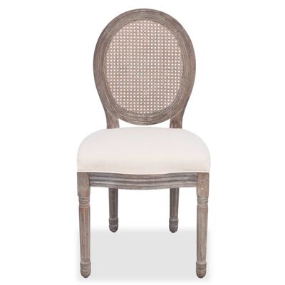 vidaXL Krzesła stołowe, 4 szt., kremowe, obite tkaniną