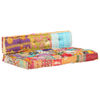 vidaXL Sofa z poduszek na paletę, tkanina, wielokolorowy patchwork