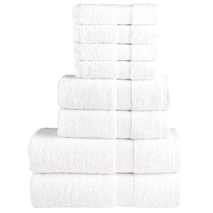 vidaXL 8-częściowy zestaw ręcznik&oacute;w premium SOLUND, biały, 600 g/cm&sup2;