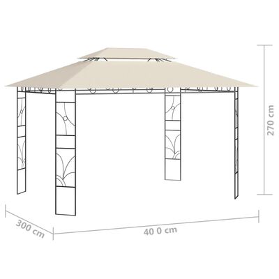 vidaXL Altana, 4x3x2,7 m, kremowa, 160 g/m²