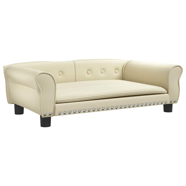 vidaXL Legowisko dla psa, kremowe, 95x55x30 cm, sztuczna sk&oacute;ra