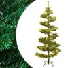 vidaXL Spiralna choinka z lampkami i stojakiem, zielona, 150 cm, PVC