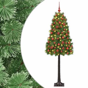 vidaXL Sztuczna choinka na zawiasach z bombkami 120 cm 150 LED