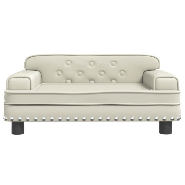 vidaXL Sofa dla dzieci, kremowa, 70x45x30 cm, sztuczna skóra