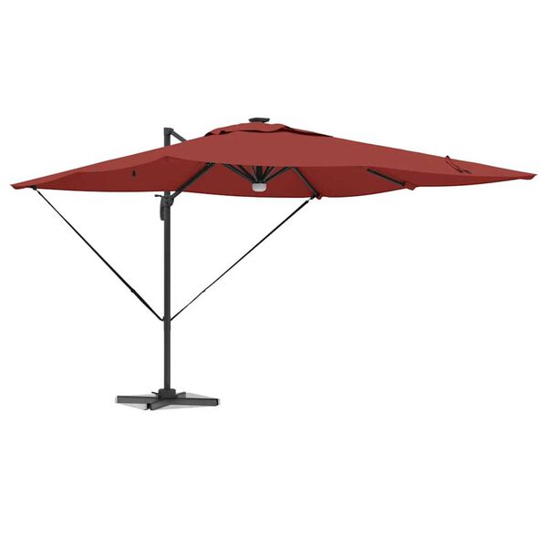 vidaXL Parasol Roma Czerwony 286 x 285 x 270 cm Aluminium i Poliester