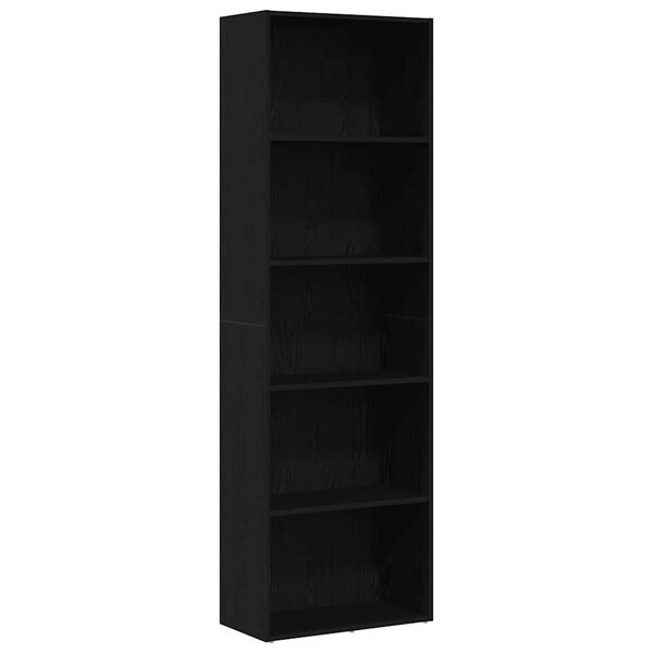 vidaXL Regał biblioteczny Czarny Dąb 60x30x189 cm Drewno klejone