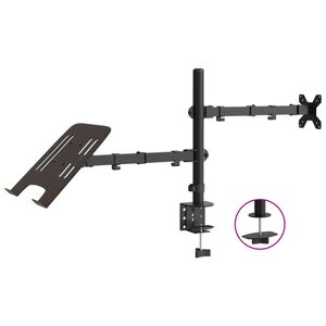 vidaXL Stojak na monitor, czarny, stalowy, VESA 75/100 mm