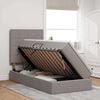 vidaXL Ł&oacute;żko z miejscem na przechowywanie i LED Ciemnoszary Poliester