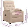 vidaXL Elektryczny fotel masujący, kremowy, tkanina