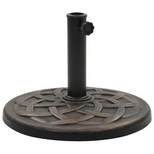 vidaXL Podstawa pod parasol ogrodowy, okrągła, żywica, 19 kg, brąz