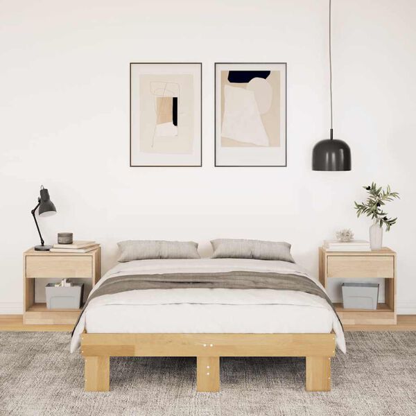 vidaXL Rama ł&oacute;żka bez materaca 120x200 cm lite drewno dąb