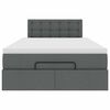 vidaXL Ł&oacute;żko otomana z materacem i LED, ciemnoszary, 120x200 cm