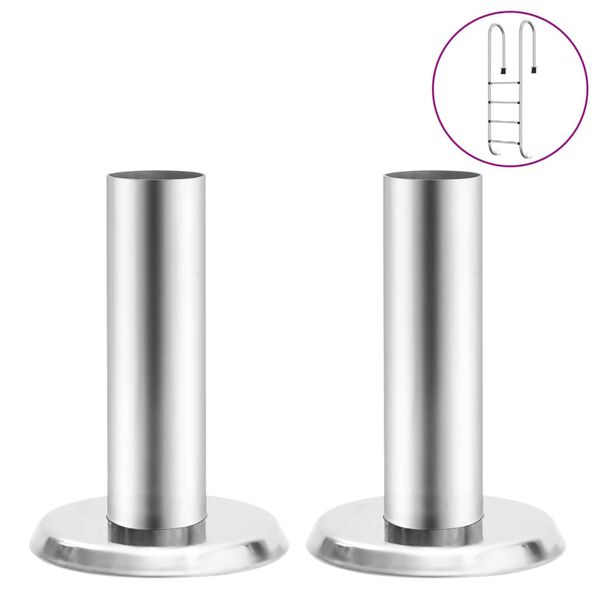 vidaXL Uchwyty do poręczy drabinki basenowej, 2 szt., stal nierdzewna