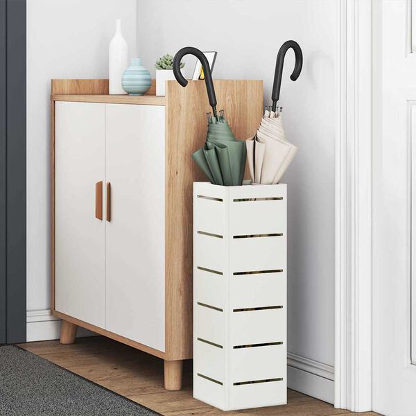 vidaXL Stojak na parasol Biały 15.5 x 15.5 x 49 cm Metal