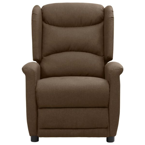 vidaXL Elektryczny fotel rozkładany, brązowy, obity tkaniną