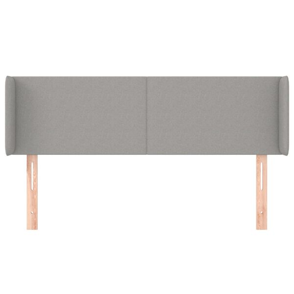 vidaXL Zagł&oacute;wek uszak, jasnoszary, 147x16x78/88 cm, tkanina