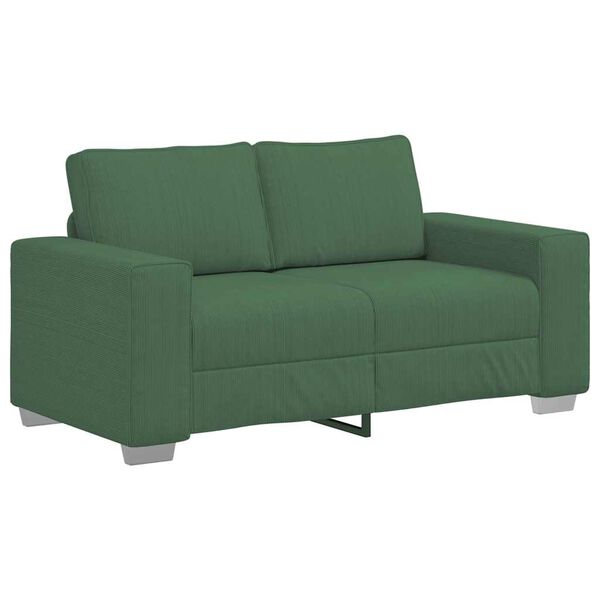 vidaXL Sofa dwuosobowa ciemnozielona 120 cm Tkanina sztruksowa