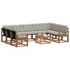 vidaXL Zestaw sof na zewnątrz 10 pcs Naturalny i Jasny Szary