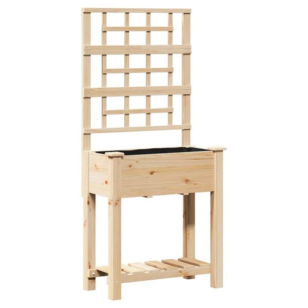 vidaXL Doniczka ogrodowa Beżowy 71 x 38 x 152 cm Lite Drewno Świerkowe