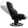 vidaXL Rozkładany fotel TV z podn&oacute;żkiem, czarny, sztuczna sk&oacute;ra