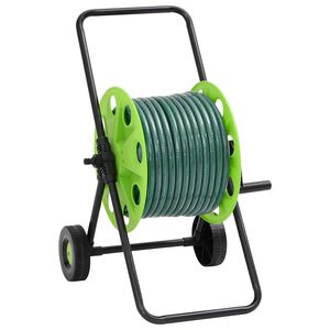 vidaXL W&oacute;zek z bębnem na wąż i złączkami, 0,5", 30 m, zielony, PVC