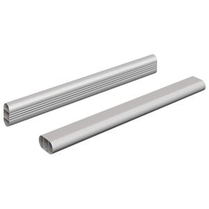 vidaXL Drążek do szafy 2 pcs Srebrny 264 x 15 x 29 mm Stop Aluminium