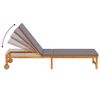 vidaXL Leżak z poduszką Brązowy 53 x 202 x 89cm Lite drewno akacjowe