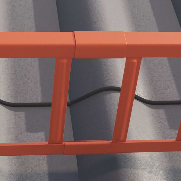 vidaXL Str&oacute;ż śniegu na dachu Czerwony 600 x 2,5 x 20 cm Stal