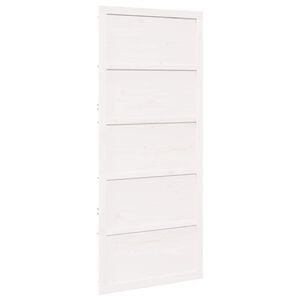 vidaXL Drzwi do stodoły 100 x 2,5 x 208 cm Lite drewno sosnowe Biały
