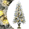 vidaXL Mini choinka ośnieżona 120 cm 100 LED Ciepła biel PVC