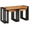 vidaXL Stolik Nesting 3 szt. Brązowy i czarny 82 x 40 x 45 cm