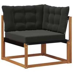 vidaXL Sofa narożna na zewnątrz Drewno akacji i tekstylen Naturalny