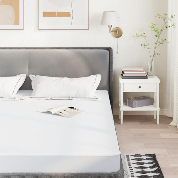 vidaXL Ochraniacz na materac, biały, 120x220 cm, wodoodporny