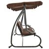 vidaXL Huśtawka ogrodowa z baldachimem, kawowa