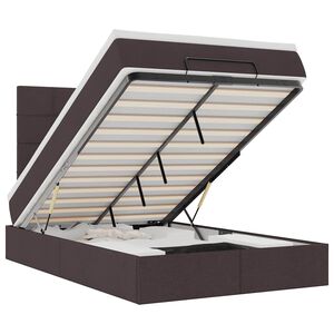 vidaXL Rama ł&oacute;żka otomana z materacem, brązowa, 120x190 cm, tkanina