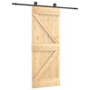 vidaXL Drzwi przesuwne 85 x 210 cm Lite Drewno Sosnowe (Nieobrobione)