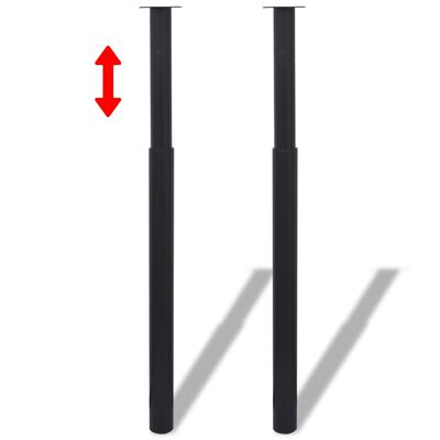 vidaXL Teleskopowe nogi stołowe, 2 szt., czarne, 710 mm-1100 mm