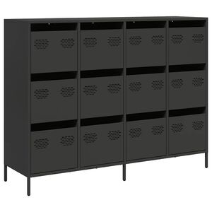 vidaXL Szafka, czarna, 135x39x103,5 cm, stal walcowana na zimno