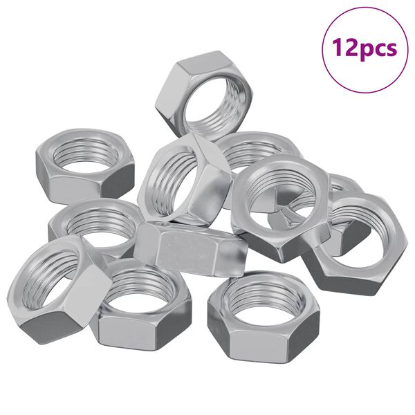 vidaXL Nakrętka sześcienna 12 pcs Srebrny M6 Metal