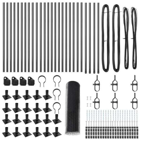 vidaXL Słupek ogrodzeniowy. Szary 50 x 0,4 m (siatka 13 mm) Stal i PVC