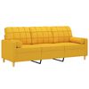 vidaXL 3-osobowa sofa wypoczynkowa z poduszkami, ż&oacute;łta, 180 cm