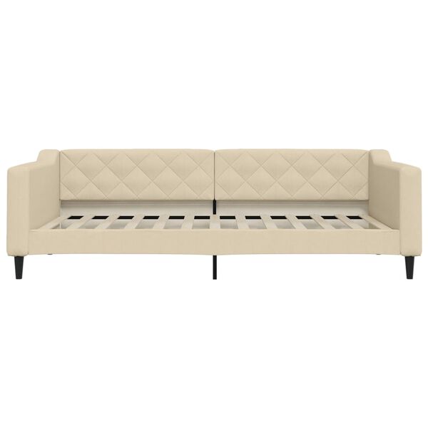 vidaXL Sofa z funkcją spania, kremowa, 100x200 cm, obita tkaniną