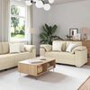 vidaXL Sofa 3 pcs Kremowy Tkanina lniana