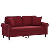 vidaXL 2-osobowa sofa z poduszkami, bordowa, 140 cm, aksamit