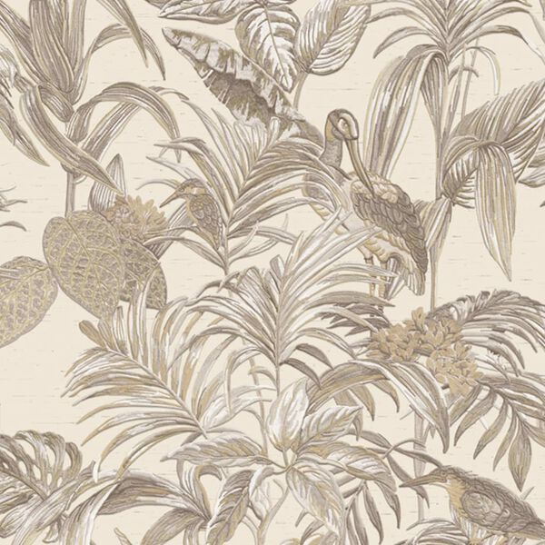 DUTCH WALLCOVERINGS Tapeta Bird-of-Paradise, kremowa
